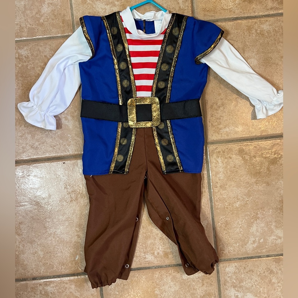 12 -18 months Toddler Pirate Costume - Blue and Brown